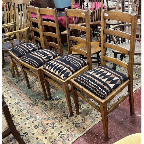 631 - 4 Edwardian oak chairs