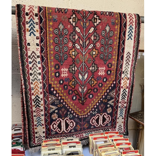 643 - Vintage South West Persian 'Gabbeh' hand woven, all wool, tribal rug. 210cm x 84cm.