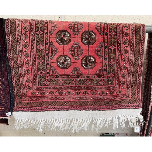 644 - Vintage Afghan prayer rug, handwoven, wool on cotton. 127cm x 88cm.