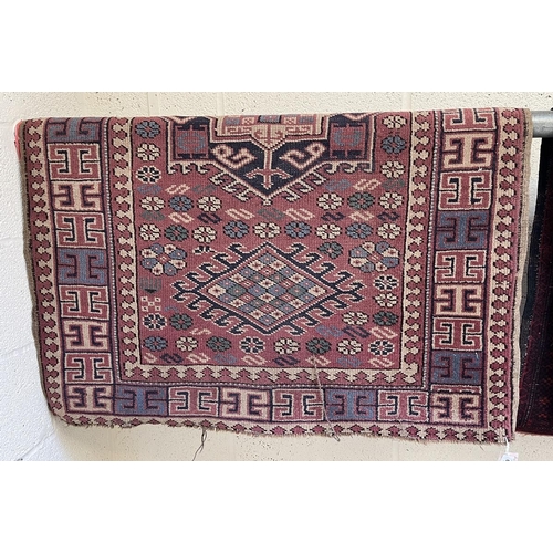 646 - Early 20thC Turkish/Caucasus, all wool, handwoven rug 134cm x 100cm