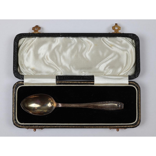 1 - Cased hallmarked silver handled cutlery together with a cased hallmarked silver teaspoon