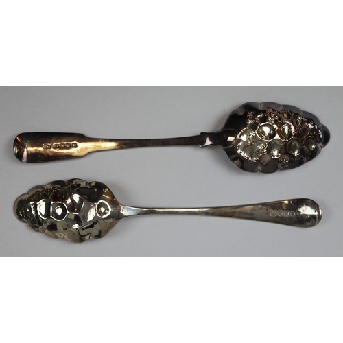 13 - Two hallmarked silver server berry spoons - Approx 120g