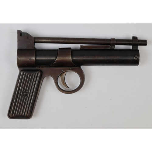 188 - Early Webley Junior with tin-plate grip .177 air pistol S/N J5954