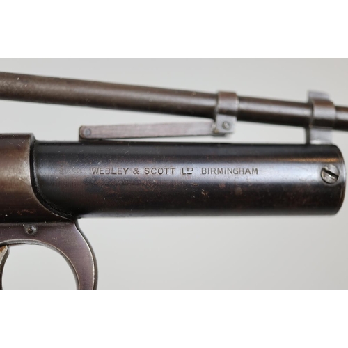 188 - Early Webley Junior with tin-plate grip .177 air pistol S/N J5954