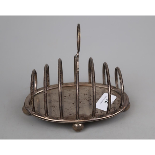 21 - Heavy hallmarked silver toast rack - Approx 341g