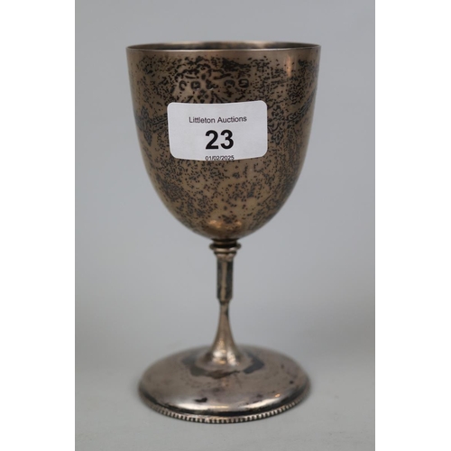 23 - Hallmarked silver goblet - Approx weight 161g