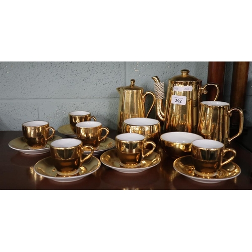 292 - Royal Worcester gold coffee service