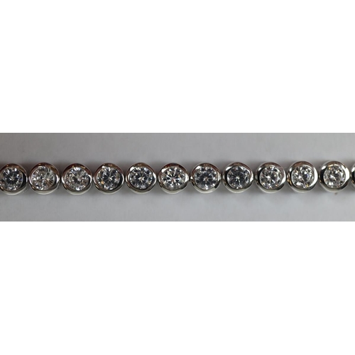 34 - Silver stone set tennis bracelet