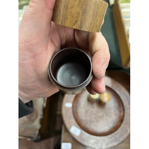 364 - Collection of treen items to include birdseye maple bowl