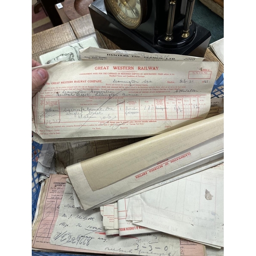 368 - 1940s WW2 GWR railway and freight dockets mostly from Royal Leamington Spa