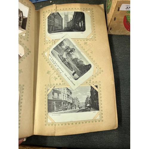 370 - Well populated postcard album together with loose postcards