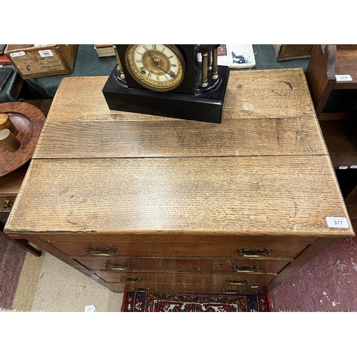 377 - Early oak chest of four drawers - Approx W: 71cm D: 49cm H: 82cm