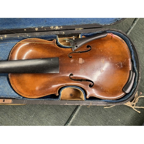 382 - Violin in wooden case A/F no bow