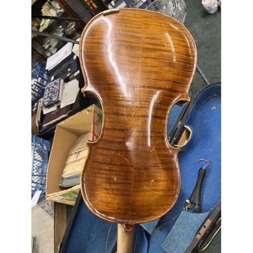 382 - Violin in wooden case A/F no bow