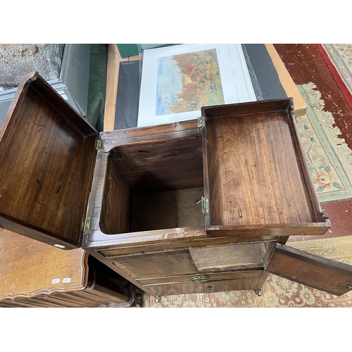 385 - Antique walnut gentleman's dressing cupboard