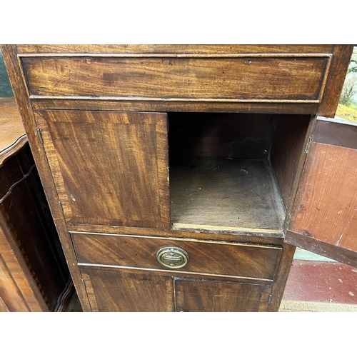 385 - Antique walnut gentleman's dressing cupboard