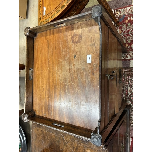 401 - Antique mahogany tray top night stand