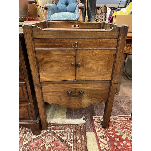 401 - Antique mahogany tray top night stand