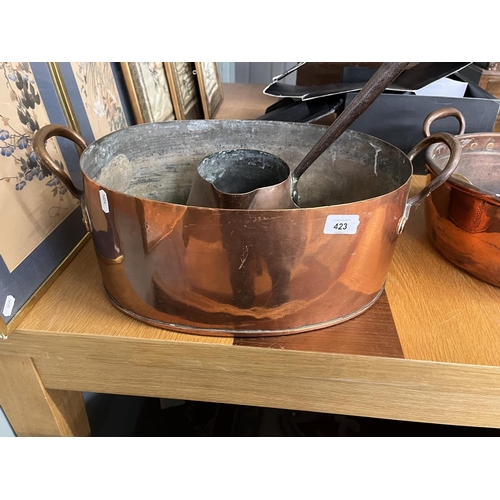 423 - Collection of antique copper items