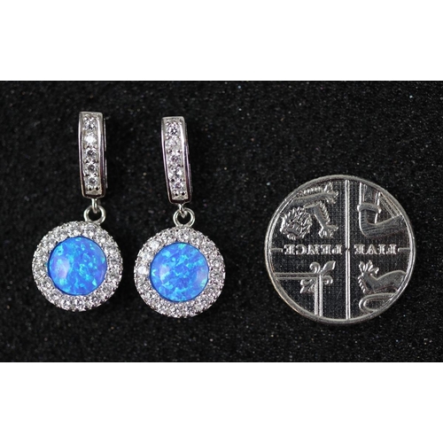 43 - Pair of silver opal earrings