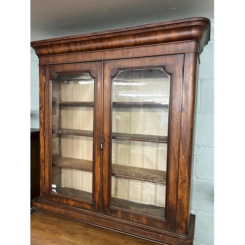 433 - Large Victorian cylinder bookcase - Approx W: 120cm D: 59cm H: 231cm