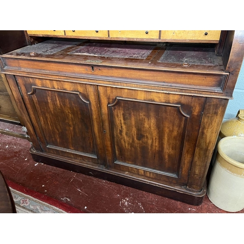 433 - Large Victorian cylinder bookcase - Approx W: 120cm D: 59cm H: 231cm