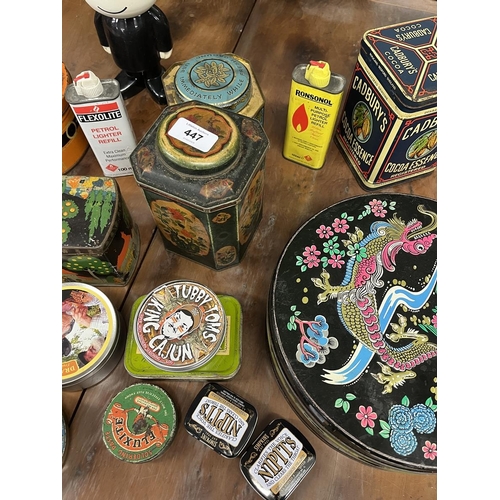 447 - Collection of tins and advertising items