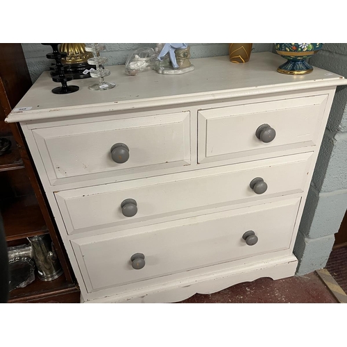 469 - Painted pine chest of 2 over 3 drawers - Approx W: 90cm D: 45cm H: 86cm