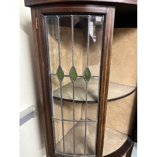 480 - Edwardian inlaid corner cupboard on stand