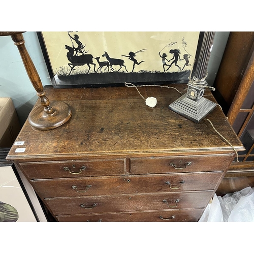 485 - Antique oak 2 over 3 chest of drawers - Approx W: 98cm D: 56cm H: 95cm