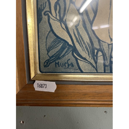 490 - 3 Mucha framed prints - IS approx 25cm x 61.5cm