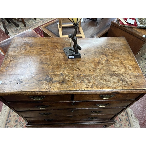 500 - 18thC. cross banded walnut chest on stand - Approx W: 99cm D: 53cm H: 98cm