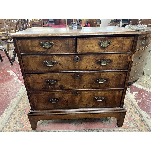 500 - 18thC. cross banded walnut chest on stand - Approx W: 99cm D: 53cm H: 98cm