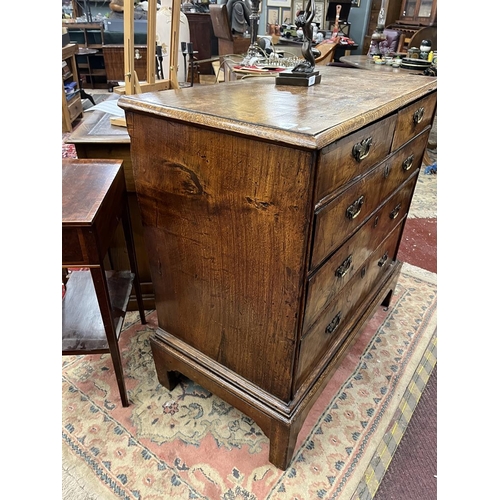 500 - 18thC. cross banded walnut chest on stand - Approx W: 99cm D: 53cm H: 98cm