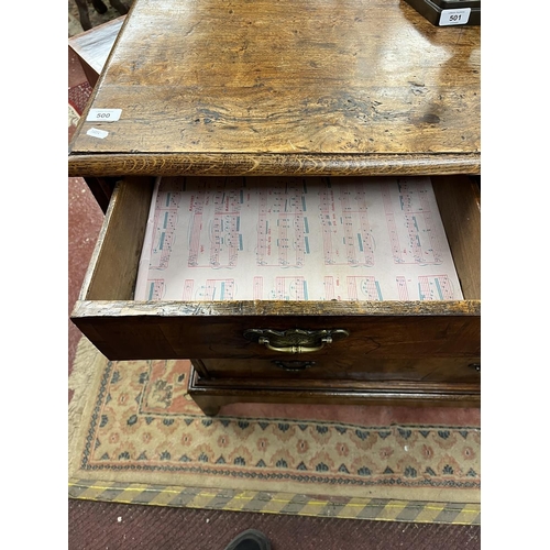 500 - 18thC. cross banded walnut chest on stand - Approx W: 99cm D: 53cm H: 98cm