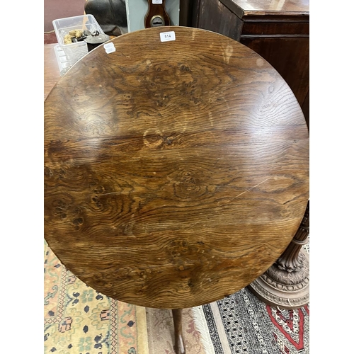 514 - Antique oak tilt top table