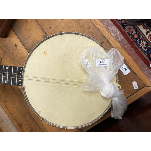 523 - 19thC 7 string Banjo (late 1800s) by J E Dallas model No.1244