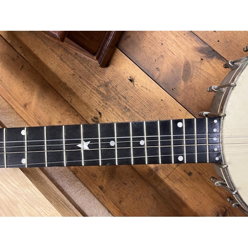 523 - 19thC 7 string Banjo (late 1800s) by J E Dallas model No.1244