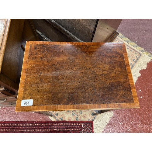 530 - Birds eye maple side table with drawer - Approx W: 44cm D: 29cm H: 72cm