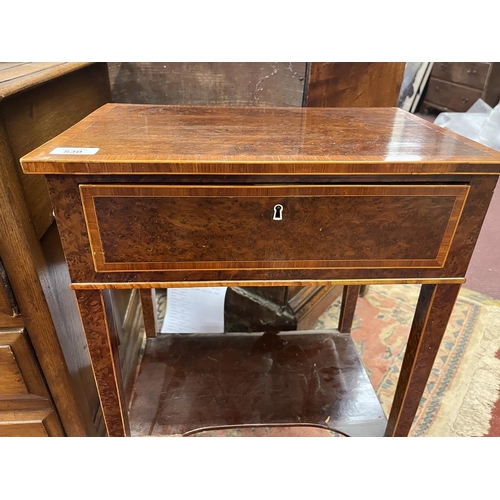 530 - Birds eye maple side table with drawer - Approx W: 44cm D: 29cm H: 72cm