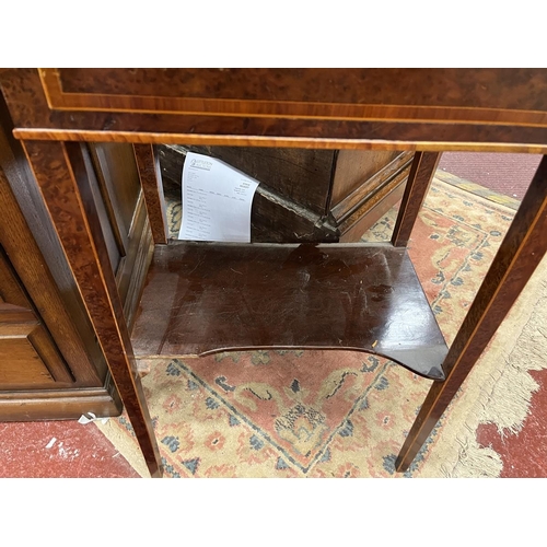 530 - Birds eye maple side table with drawer - Approx W: 44cm D: 29cm H: 72cm