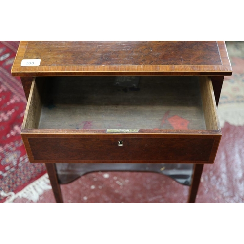 530 - Birds eye maple side table with drawer - Approx W: 44cm D: 29cm H: 72cm