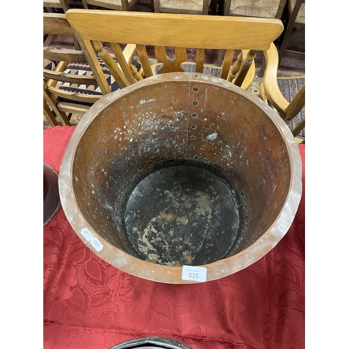 535 - Large copper cauldron