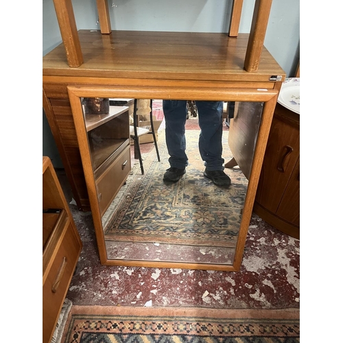 553 - 2 mid century teak units together with a dressing table stool