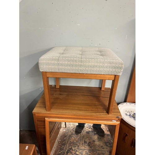 553 - 2 mid century teak units together with a dressing table stool