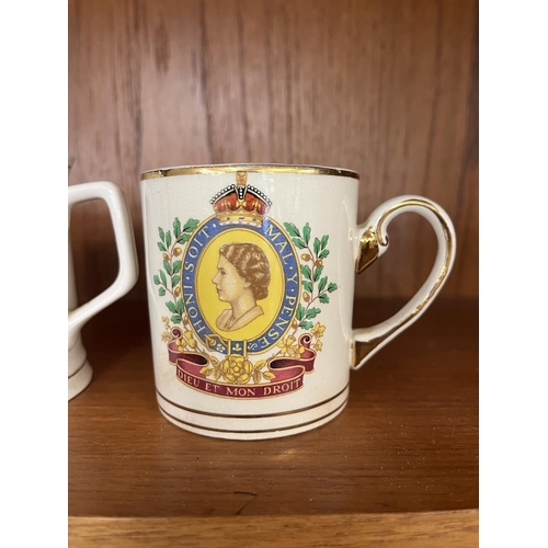 560 - 4 Coronation mugs to include 1 with misprint - Says May instead of Mary