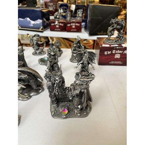 592 - Collection of pewter Myth & Magic figures