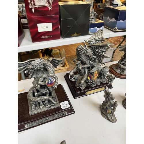 593 - Collection of pewter Myth & Magic figures - Collectors club and extravaganza pieces