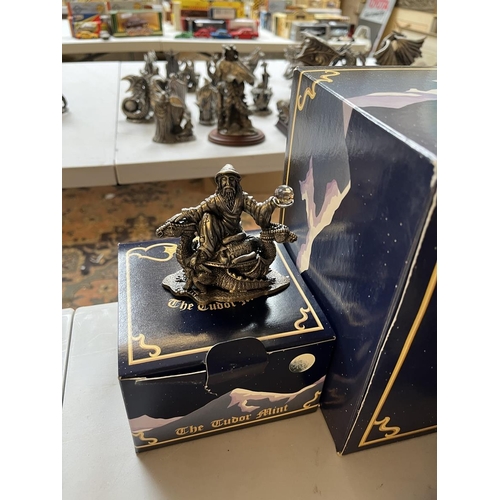 595 - Collection of pewter Myth & Magic figures - Collectors club and extravaganza pieces