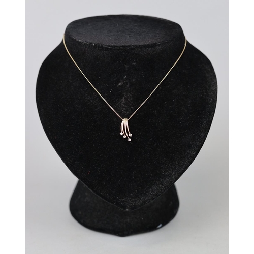 62 - 9ct gold & diamond set pendant on 9ct gold chain